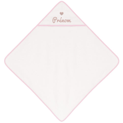 CAPE DE BAIN ROSE BÉBÉ PERSONNALISABLE