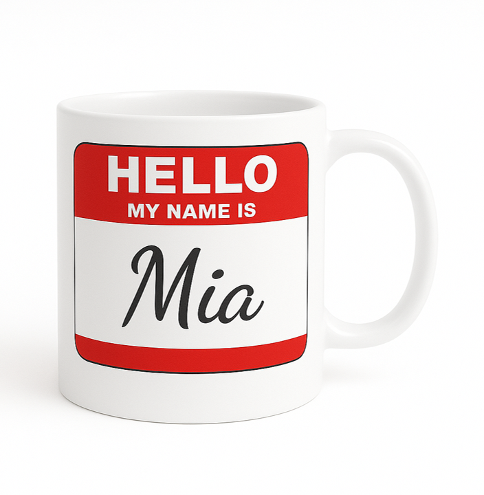 Mug personnalisé Hello My Name Is