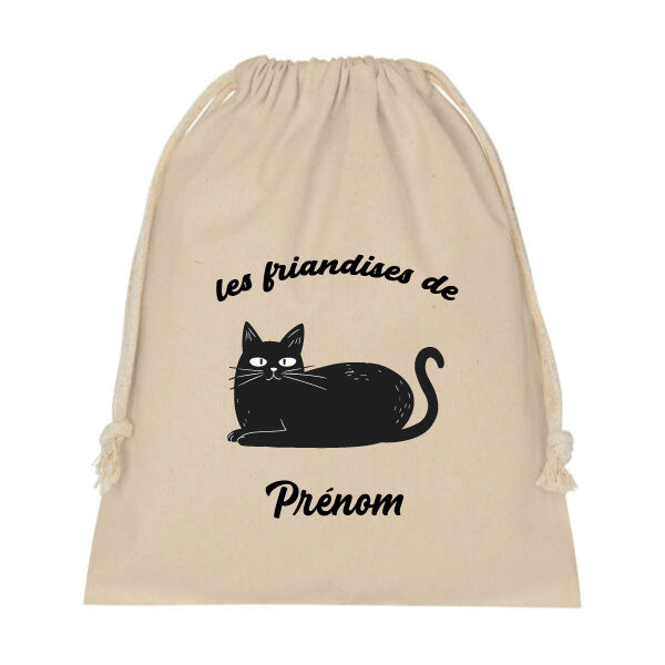 SAC A FRIANDISES POUR CHAT POUR VOTRE ANIMAL DE COMPAGNIE POUR LES BALADES PERSONNALISABLE AVEC SON PRÉNOM