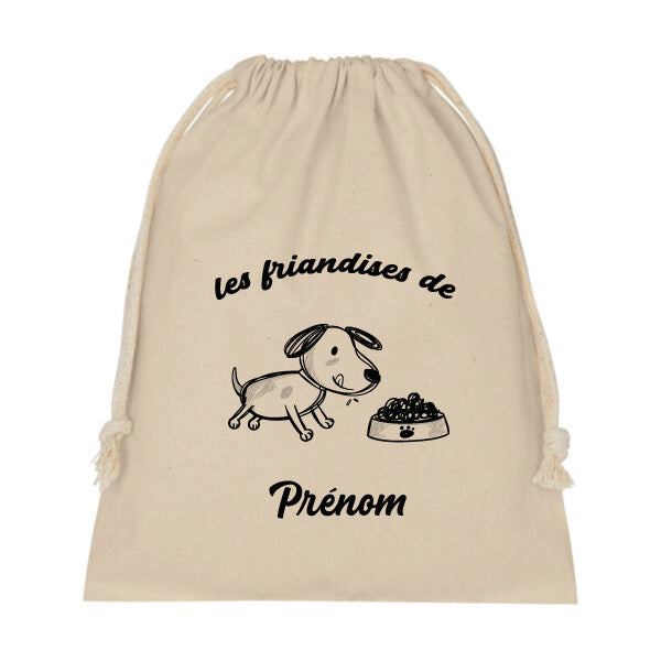 SAC A FRIANDISES POUR CHIEN POUR VOTRE ANIMAL DE COMPAGNIE POUR LES BALADES PERSONNALISABLE AVEC SON PRÉNOM
