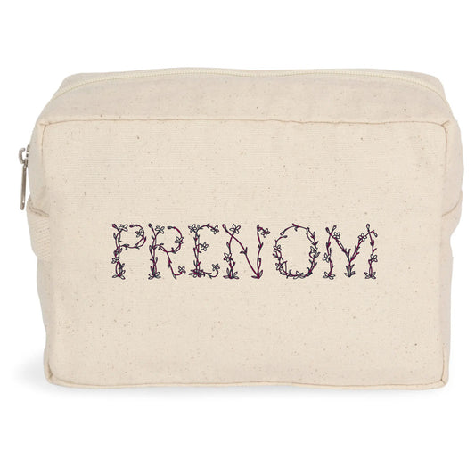TROUSSE DE TOILETTE PERSONNALISABLE EN COTON BIO CADEAU POUR ELLE CADEAU ANNIVERSAIRE, NOËL OU FÊTE DES MÈRES