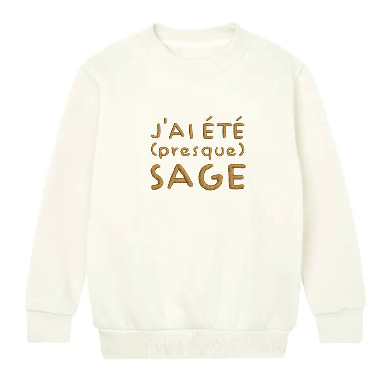 Sweat Enfant Brodé – “J’ai été (presque) sage”