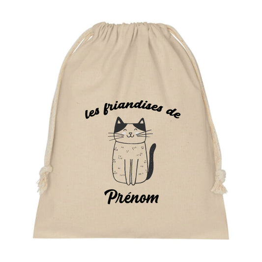 SAC A FRIANDISES POUR CHAT POUR VOTRE ANIMAL DE COMPAGNIE POUR LES BALADES PERSONNALISABLE AVEC SON PRÉNOM