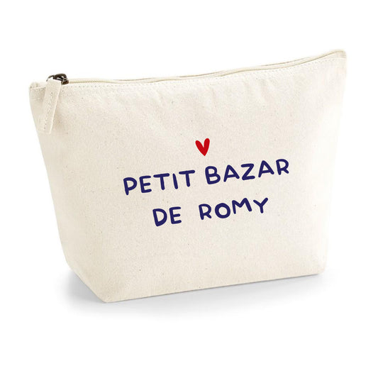 TROUSSE A MAQUILLAGE TROUSSE DE TOILETTE BEIGE PERSONNALISABLE AVEC UN MOT DOUX COTON BIO